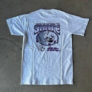 Vintage 90s Girl's hockey trash talk style graphic tee shirt tshirt Size S